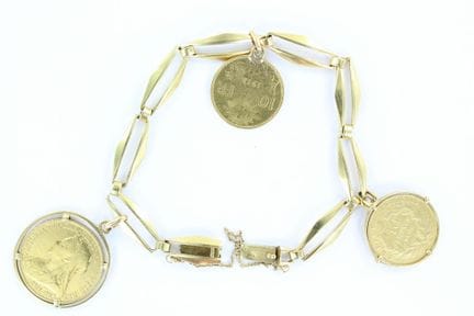 Armband aus 18-karätigem Gelbgold mit sechseckigen