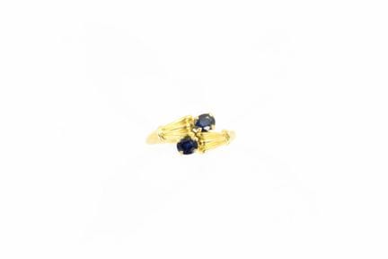 Bague toi & moi en or jaune 18 K agrémentée de 2 s