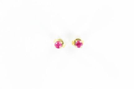 A pair of 18K yellow gold earrings, each set with 