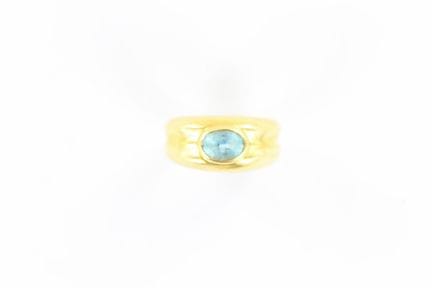 Bague en or jaune 18 K probablement ornée d'une to