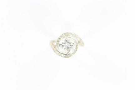 White gold and platinum tourbillon ring set with a
