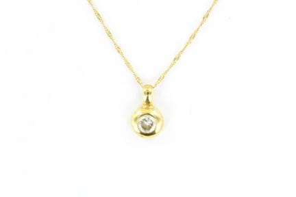 18K yellow gold chain (length 40) and pendant set 