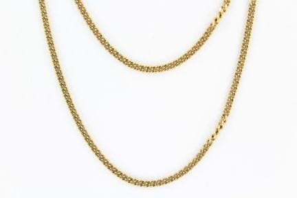 18K yellow gold flat-link chain. Length: 56
10.5 g