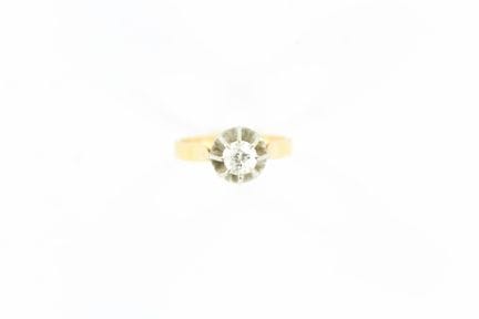 Solitaire ring in 18 K yellow gold set with a 0.40