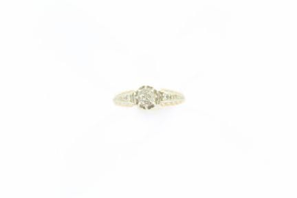 Bague en or jaune 18 K ornée d'un diamant de  0,20