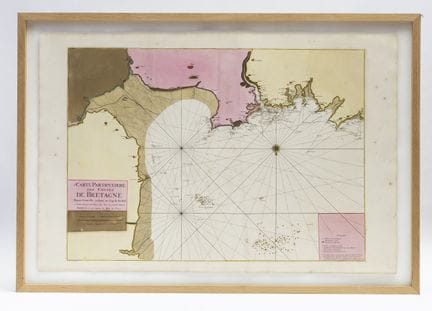Detailed map of the Brittany coastline from Granvi