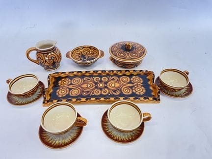 Yvan ROY (XX.). Ein Kaffeeservice bestehend aus ei