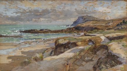 Alexandre NOZAL (1852–1929). Belebter Strand in de