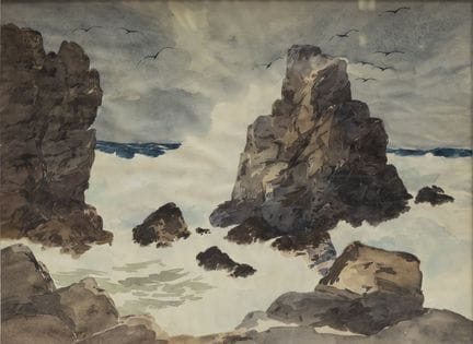 M. CROUNT (Fine del XIX secolo). Tempesta sugli sc