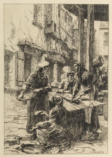 Leon LHERMITTE (1844-1925) Venditrici di pesce al 