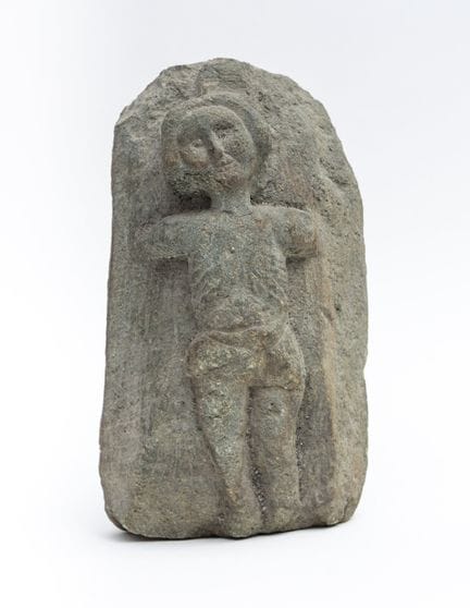 VOLKSKUNST. Geschnitzter Heiliger Sebastian aus Gr