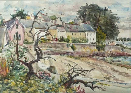 Jean LEYSSENNE (1921-2009). Il fondo del porto. Ac