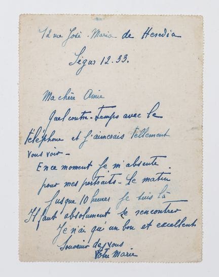 Marie LAURENCIN (1883–1956). Signed autograph lett