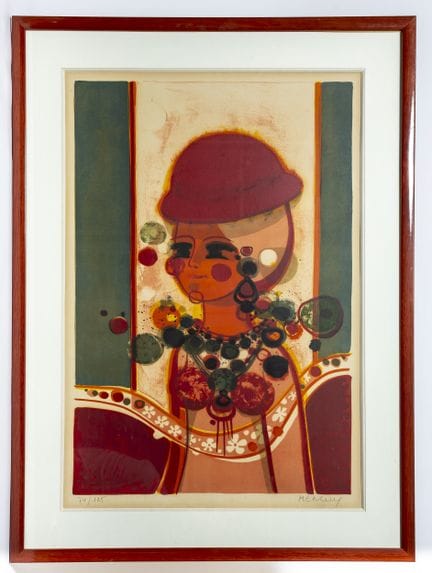 Frédéric MENGUY (1927–2007). Young Girl in a Red H