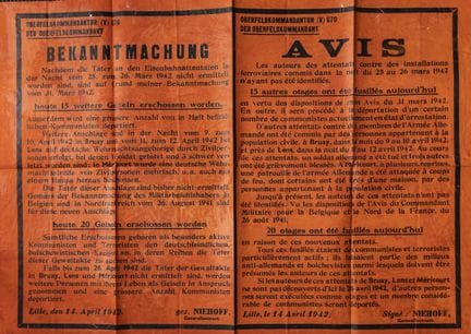 [OCCUPATION - WORLD WAR II] A double-sided red pos