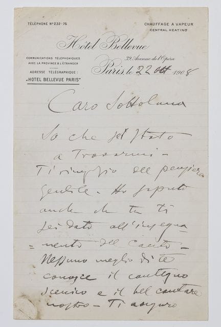 Giacomo PUCCINI (1858–1924). Signed autograph lett