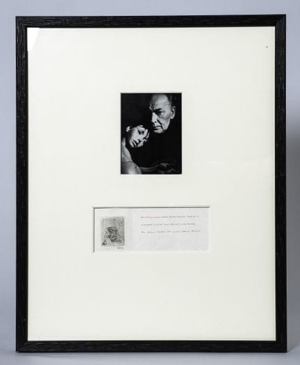 汉斯·贝尔默（1902-1975）。
一张附有汉斯·贝尔默亲笔签名版画的亲笔签名邀请卡，寄给
[雷蒙