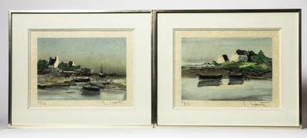 Georges LAPORTE (1926–2000). Small Ports. A pair o