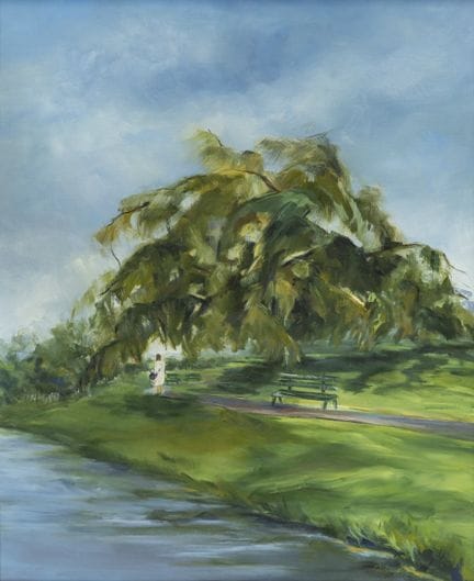 Claire NAUDO (20th century). The Walk. Oil on canv