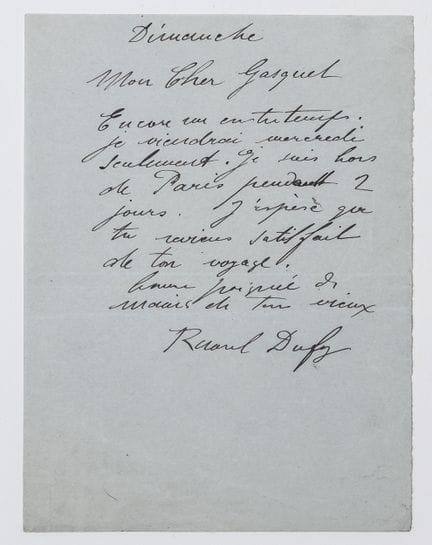 Raoul DUFY (1877–1953). Signed autograph letter ad