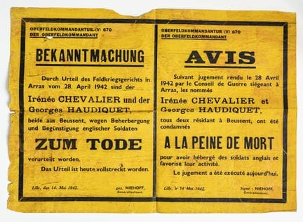 [OCCUPATION - WORLD WAR II] A double-sided yellow 