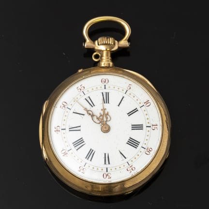 A round-cased pocket watch in 750% yellow gold, ma