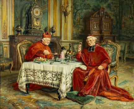Paul SCHAAN (1857–1924). The Clergy’s Dinner. Oil 