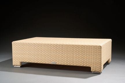 GARPA - Tavolino rettangolare in rattan color crem