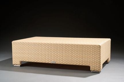 GARPA - Tavolino rettangolare in rattan color crem