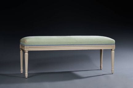Banquette rectangulaire de style Louis XVI, en boi