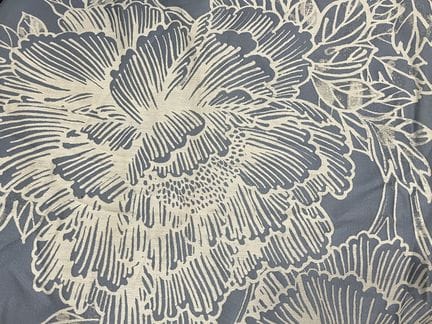 Pair of satin jacquard curtains featuring a white 
