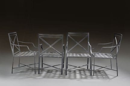 TRICONFORT - Set di otto poltrone in metallo nero 