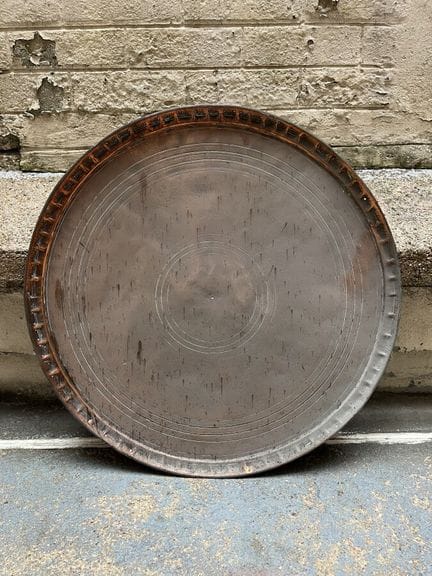 Runde Kupferplatte 
Durchmesser: 64 cm

Ehemalige 