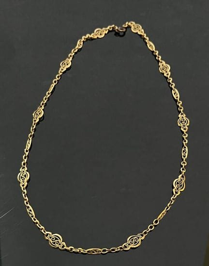 Chaîne de montre en or jaune 18 k (750 millièmes) 