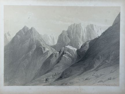 大卫·罗伯特（据）——四幅版画：
- 攀登西奈山低山脉（41.5 × 55.5 厘米）
- 前往西奈