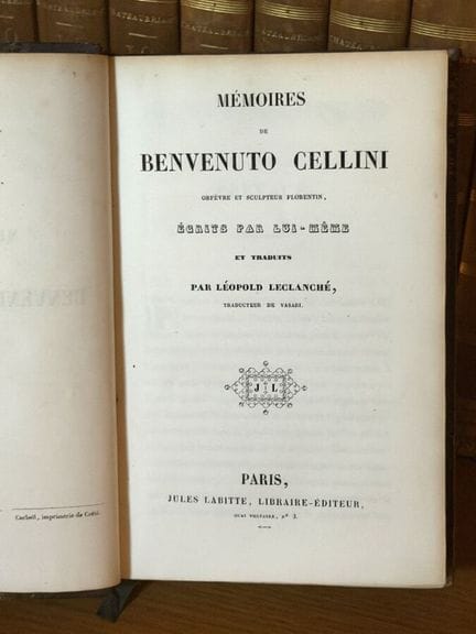 CELLINI - Memorias... escritas por él mismo, París