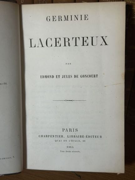 GONCOURT (Edmond y Jules de) - Germinie Lacerteux,