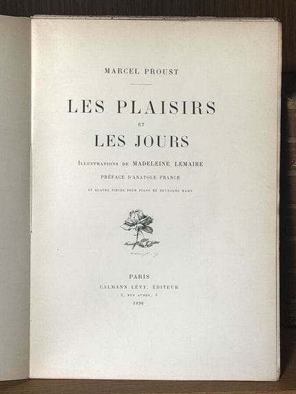PROUST (Marcel) - *Les Plaisirs et les jours*, Par