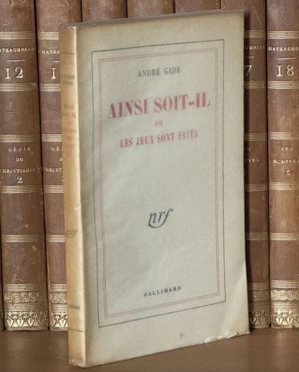 GIDE (André) - Así sea, NRF, Gallimard, (1952). Ed