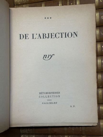 JOUHANDEAU (Marcel) - De la abyección, Gallimard, 