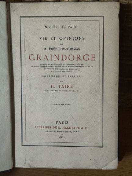 TAINE (Hippolyte Adolphe) - Vida y opiniones del S