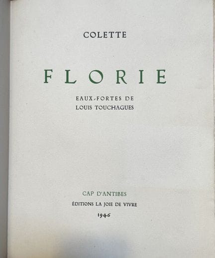 TOUCHAGUES (Louis) y COLETTE - Florie. Cap d'Antib