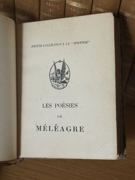 LOUYS (Pierre) - Poesías de Meleagro, traducción, 