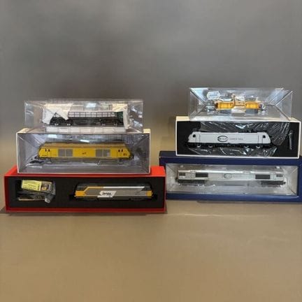 Lot de six wagons SNCF INFRA, EURO CARGO RAIL dont