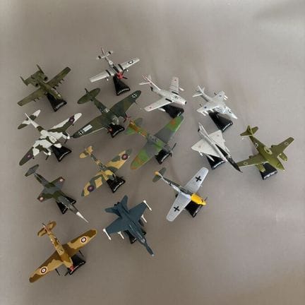 Set of fourteen airplanes - China 

Model trains -
