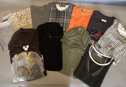 Assortment of T-shirts from various brands, includ