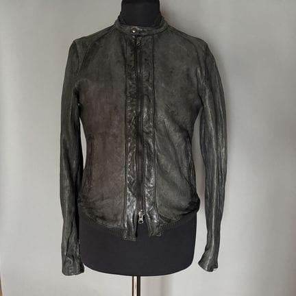 DOLCE & GABBANA
Men's anthracite gray lambskin lea