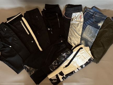 Set of pants from various brands, including: DISQU