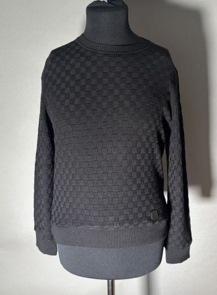 LOUIS VUITTON
Black cotton crew-neck sweater with 