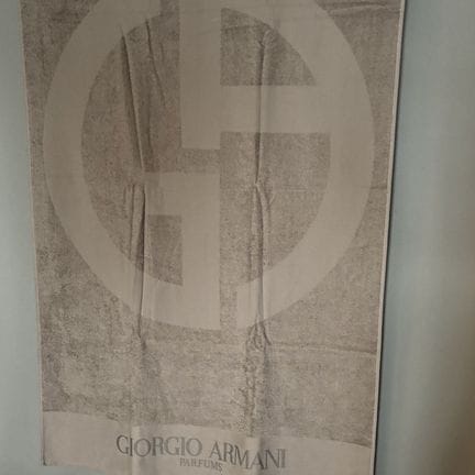 GIORGIO ARMANI - Serviette de plage taupe en coton